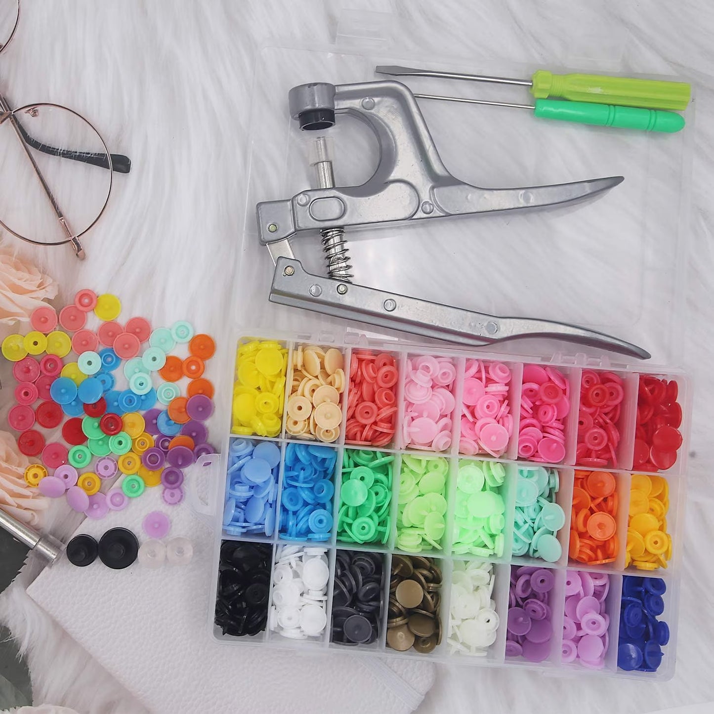 Kit para botones a presión 360 piezas