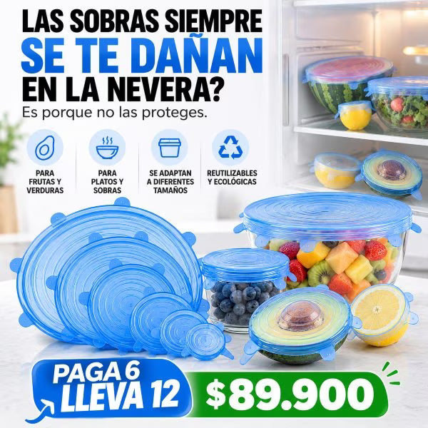Tapas de silicona elásticas para la cocina lleva 12