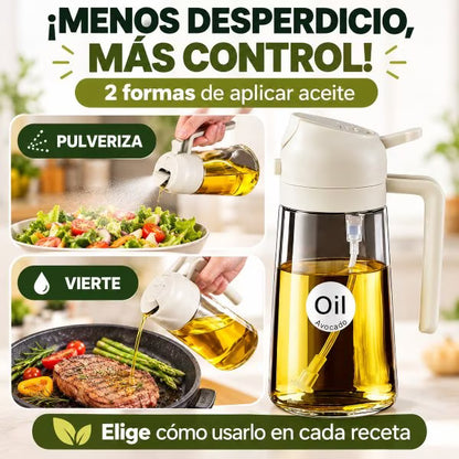 Aceitera 2 en 1: Vierte y Pulveriza