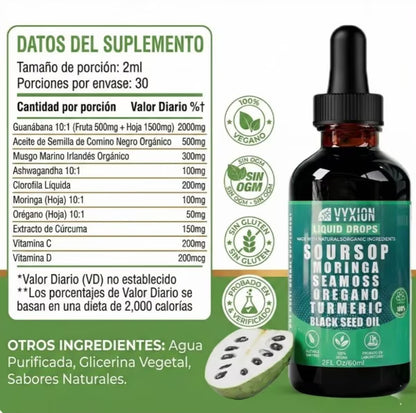 ELIXIR SOURSOP GOTAS DE GANÁBANA 10 EN 1 ¡PAGA 1 LLEVA 2!