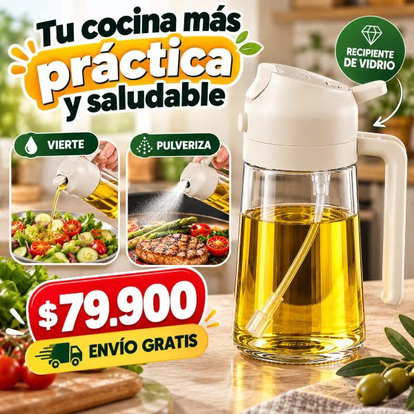 Aceitera 2 en 1: Vierte y Pulveriza