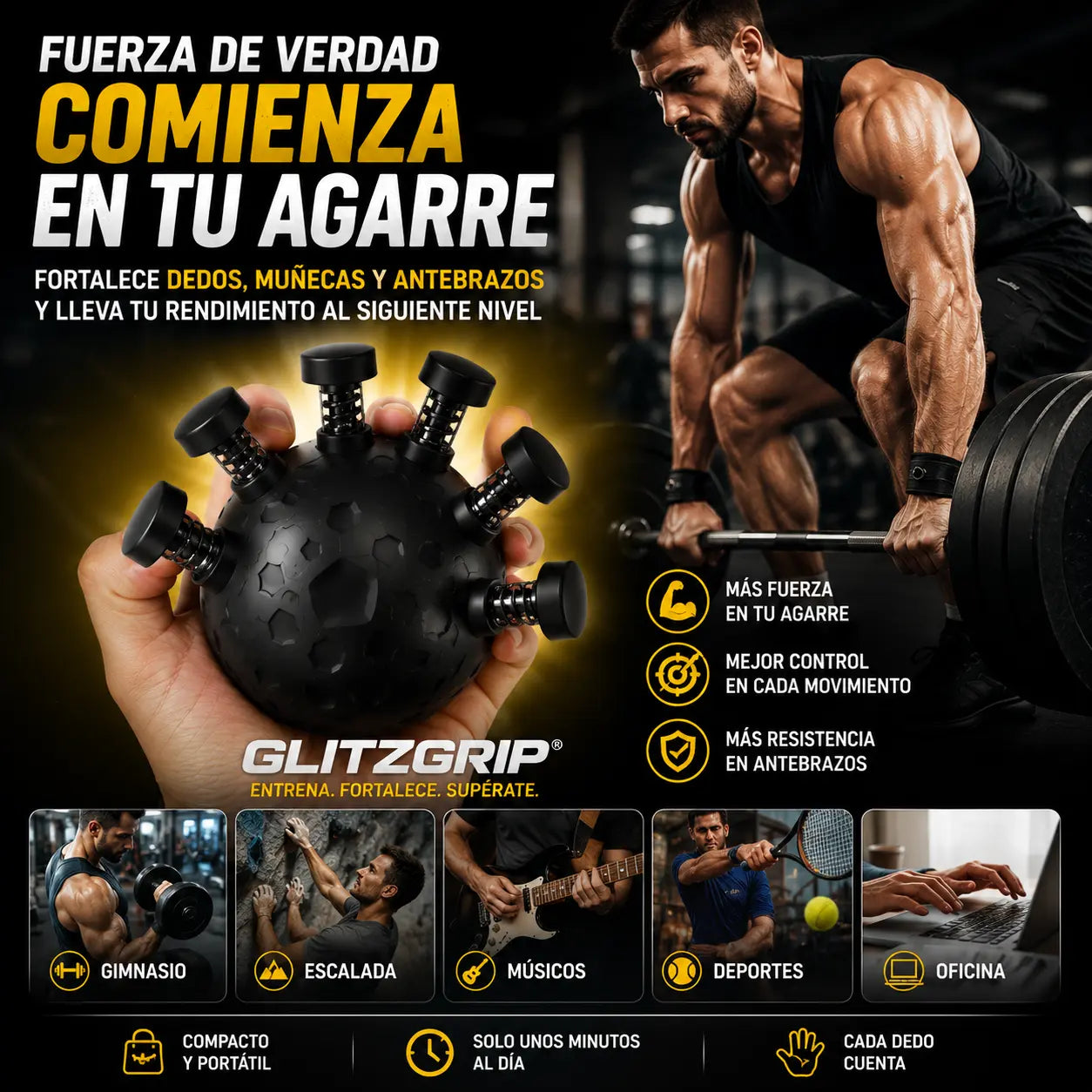 GirpArm® Fortalecedor de antebrazo y agarre de dedo